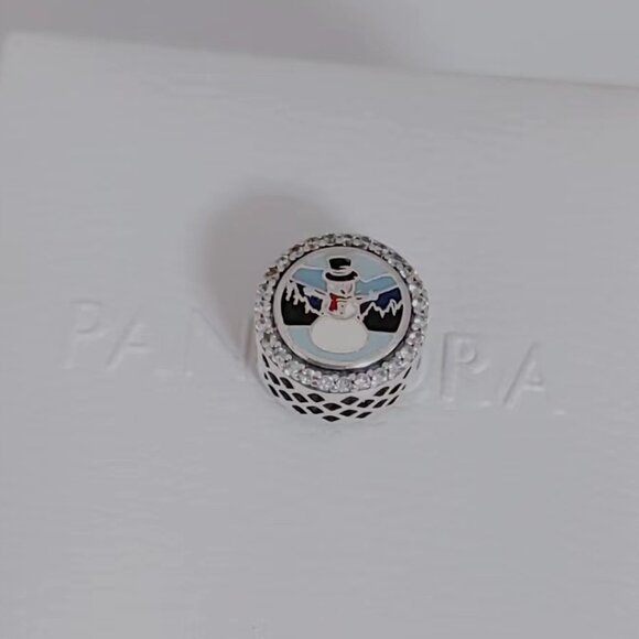 Pandora Snowman Smoky Mountains Bead Charm Travel Pendant S925 Silver with box - Picture 6 of 6